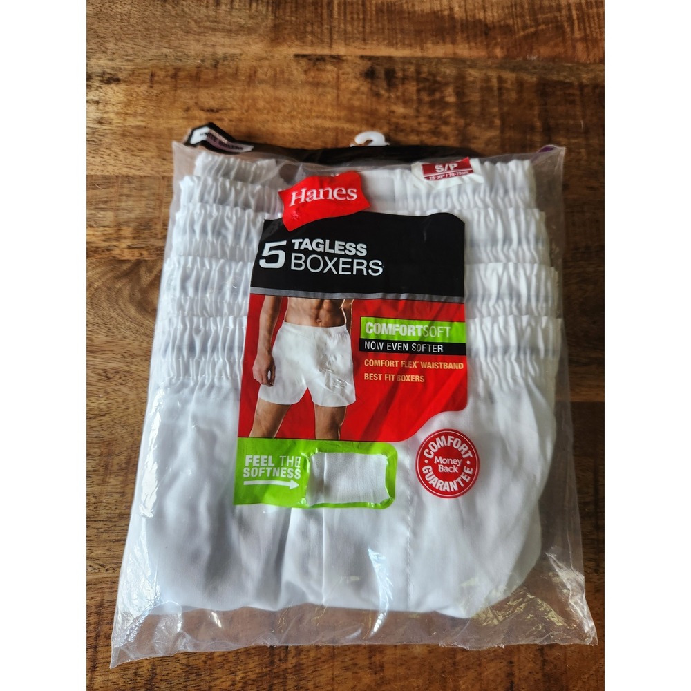 Hanes Mens 5 Pack Tagless Boxers